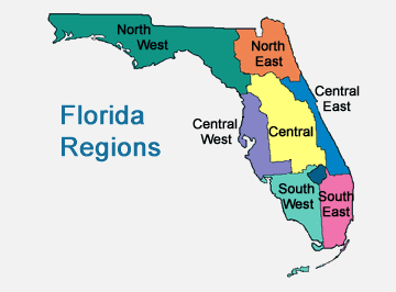 Florida - Mapa okresů